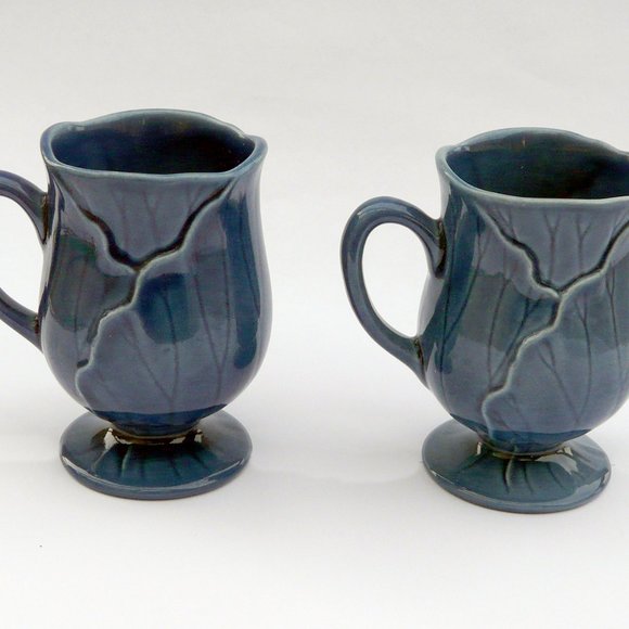 🔴 = 3 for $50! Metlox Lotus blue ceramic mugs, California - Picture 3 of 8